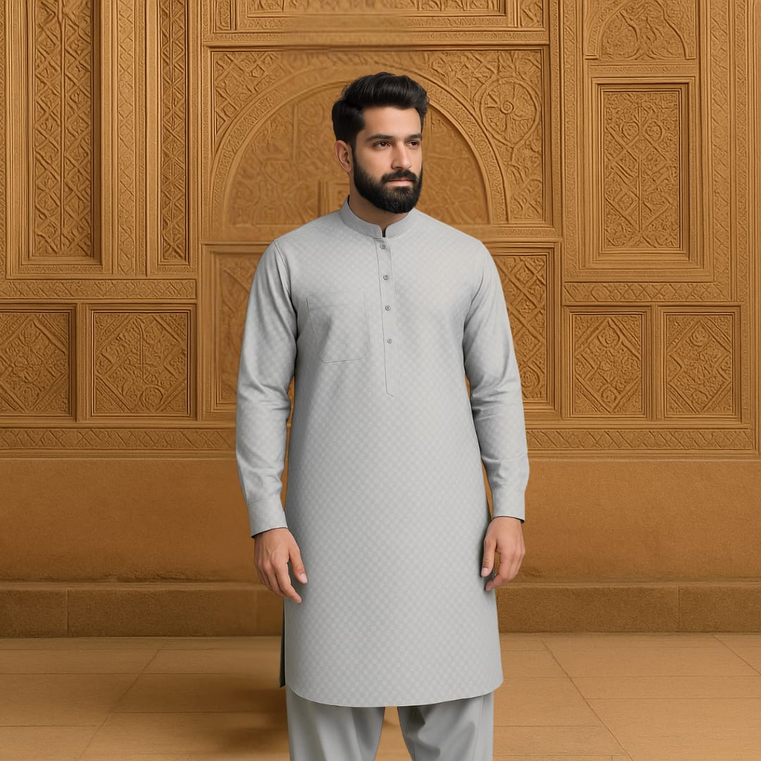 Self design Hard cotton - white.