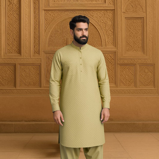 Self design Hard cotton - cream.