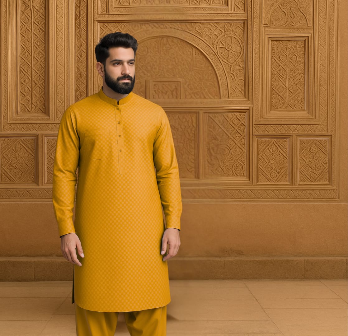 Self design Hard cotton - Golden.