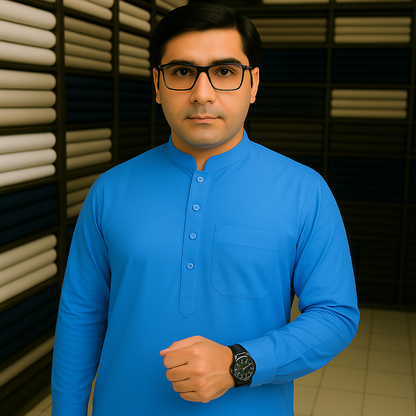 Hard cotton - sky blue .